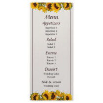 Crowd of Sunflowers Menu... Rack Card