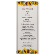 Crowd of Sunflowers Wedding Program Custom Rack Card