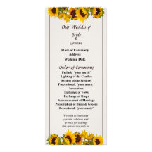 Crowd of Sunflowers Wedding Program Custom Rack Card
