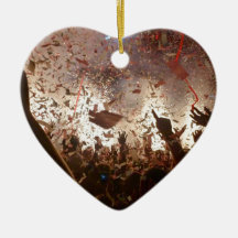 Crowd partying christmas ornament