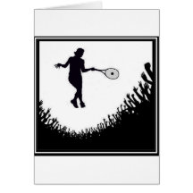 CROWD WOMENS TENNIS GREETING CARD