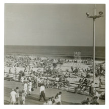 Crowded Beach Ceramic Tiles