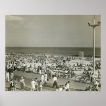 Crowded Beach Print