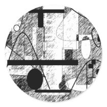 Crowded Room Round Sticker