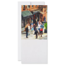 Crowded Sidewalk in New York Rack Card Design