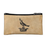Crown and Bird Bag Makeup Bags