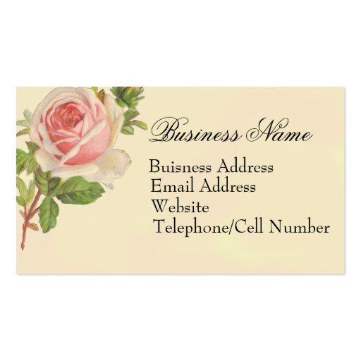 Crown and roses business card template (back side)
