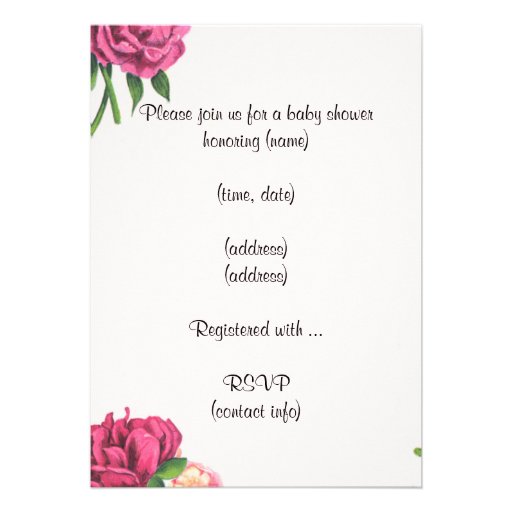 Crown and Roses Princess Baby Shower Invite