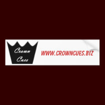 Crown Cues Bumper Sticker bumper stickers