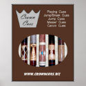 Crown Cues Poster with pool cues posters