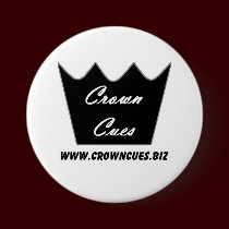 Crown Cues Pride Button buttons