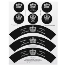 Crown Cupcake Wrappers Keep Calm Black Letterhead