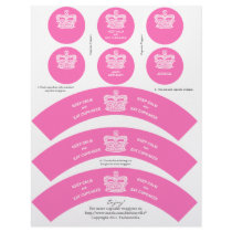 Crown Cupcake Wrappers Keep Calm Pink Letterhead