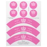 Crown Cupcake Wrappers Keep Calm Pink Letterhead
