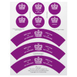 Crown Cupcake Wrappers Keep Calm Purple Letterhead