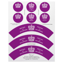 Crown Cupcake Wrappers Keep Calm Purple Letterhead