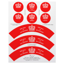 Crown Cupcake Wrappers Keep Calm Red Letterhead