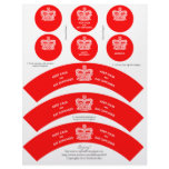 Crown Cupcake Wrappers Keep Calm Red Letterhead