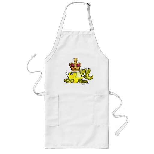 Crown Fish ~ funny cute royal monarch cartoon Apron