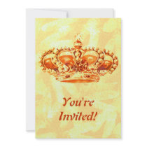Crown in Gold Custom Invitations