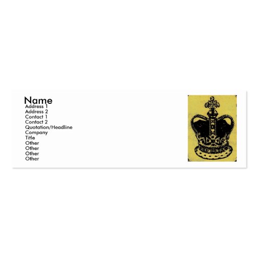 crown jewels aged business card (front side)
