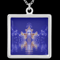 Crown Lake Fractal Art Necklace necklaces