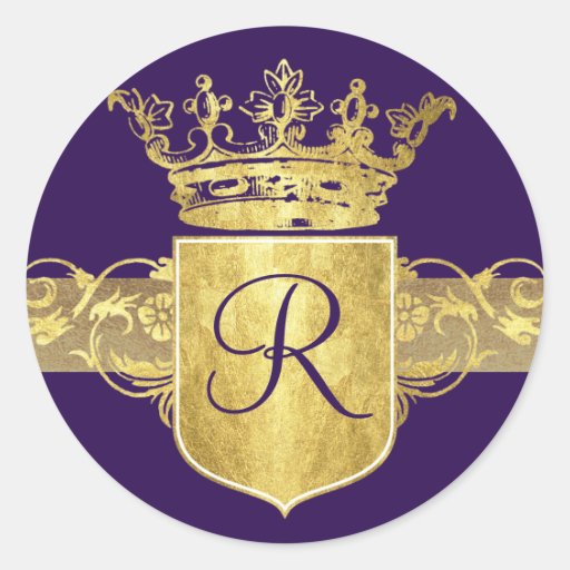 Crown Monogram, Gold Tones Stickers