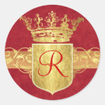 Crown Monogram in Gold Tones Stickers