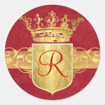 Crown Monogram in Gold Tones Stickers