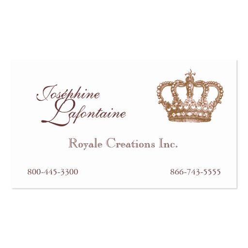 Crown Royale Business Card (back side)