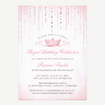 Crown & Sparkle Princess Birthday Party Invitation invitations