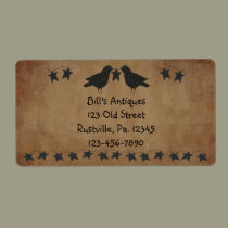 Crows and Stars Label labels
