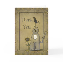Crows Knows · Crow & Cat Thank You Card by CSCountry Crows Knows · Crow & Cat Thank You Card