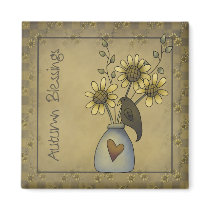 Crows Knows · Crow & Sunflowers Magnet
