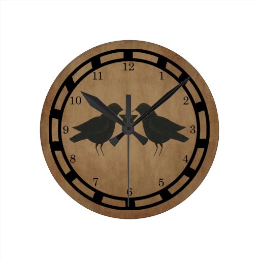 Crows With Star Wall Clock