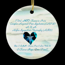 CRPS / RSD Blue Heart of Flame Hope Courage Star O ornaments