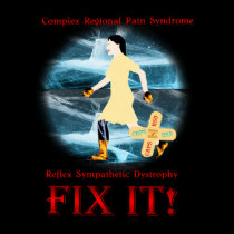 CRPS/RSD Fix It! Black & Red Shimmer Txt  Print posters