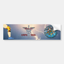 CRPS RSD Medical Alert & Lightning Asclepius Caduc Bumper Stickers