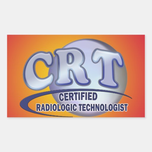 CRT CERTIFIED RADIOLOGIC TECHNOLOGIST BLUE LOGO RECTANGULAR STICKER
