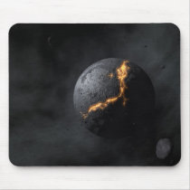 broken, planet, lava, cracked, science, fiction, desktop wallpaper, Mouse pad with custom graphic design