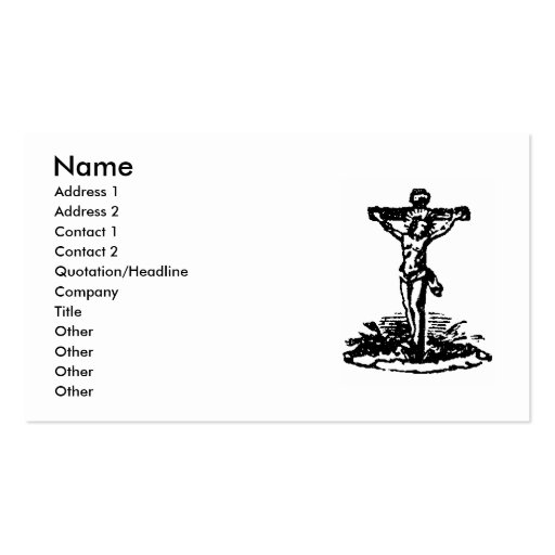 Crucifix Business card (front side)