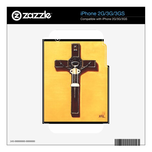 Crucifix Christian Painting iPhone 3 Decals