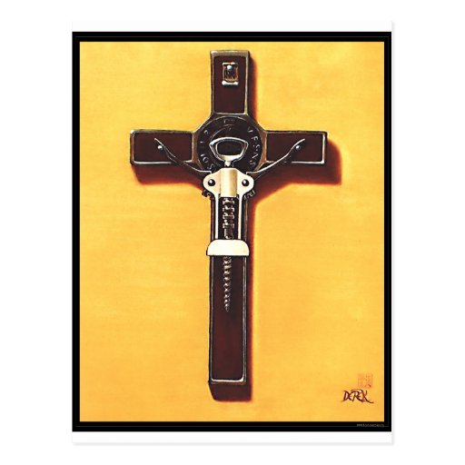 Crucifix Christian Painting Post Card