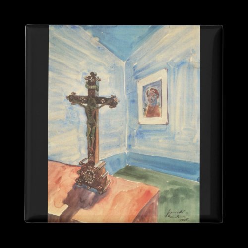 Crucifix in the room by Walter Gramatte Fridge Magnet