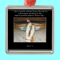 Crucifix Ornament (with John 3: 16 Quote)