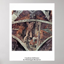 Crucifixion Of Hamaan By Michelangelo Buonarroti Posters