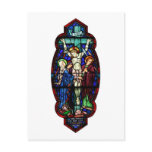 Crucifixion of Jesus Christ Stained Glass Art Post Cards
