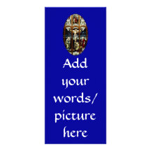 Crucifixion of Jesus stained glass window Custom Rack Card