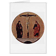Crucifixion Tondo By Francesco Del Cossa Greeting Cards