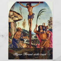 Crucifixion With Sts. Jerome And Christopher Personalized Flyer